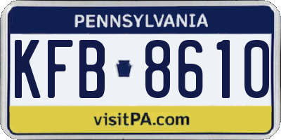 PA license plate KFB8610