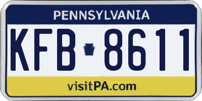 PA license plate KFB8611