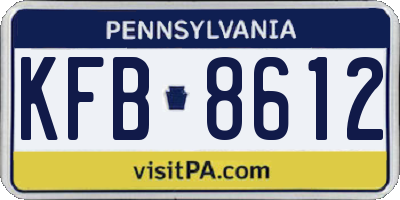 PA license plate KFB8612