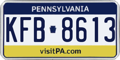 PA license plate KFB8613