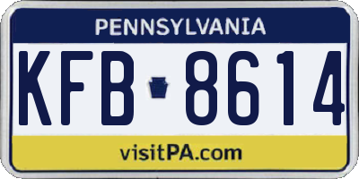 PA license plate KFB8614
