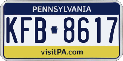 PA license plate KFB8617