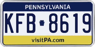 PA license plate KFB8619