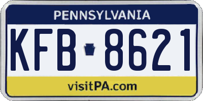 PA license plate KFB8621