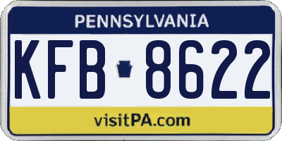PA license plate KFB8622