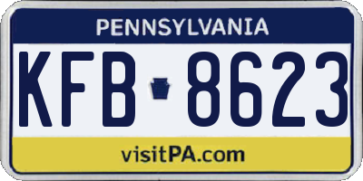 PA license plate KFB8623