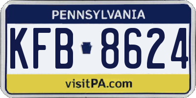 PA license plate KFB8624