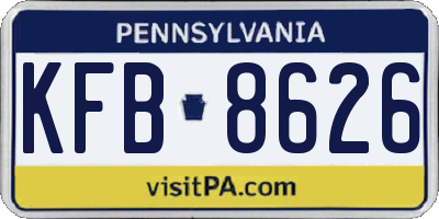 PA license plate KFB8626