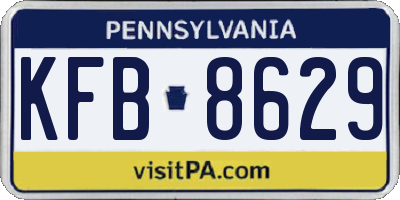 PA license plate KFB8629