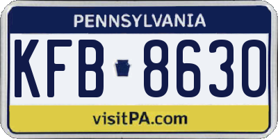 PA license plate KFB8630