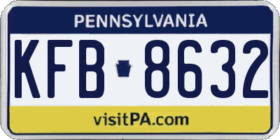 PA license plate KFB8632