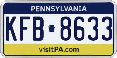 PA license plate KFB8633