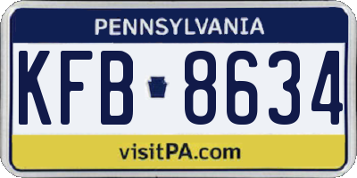 PA license plate KFB8634