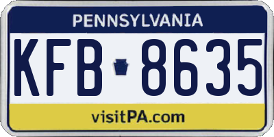 PA license plate KFB8635