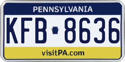 PA license plate KFB8636