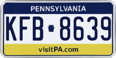 PA license plate KFB8639