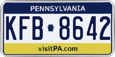 PA license plate KFB8642