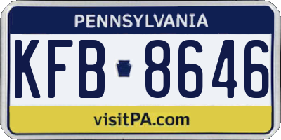 PA license plate KFB8646