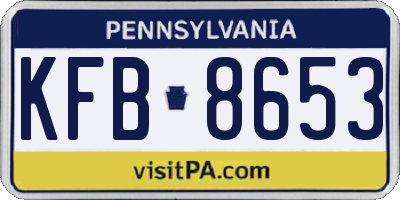 PA license plate KFB8653