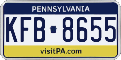 PA license plate KFB8655