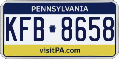 PA license plate KFB8658