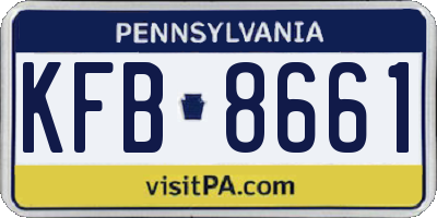 PA license plate KFB8661