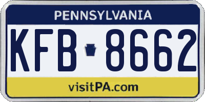 PA license plate KFB8662