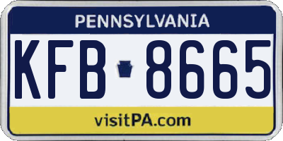 PA license plate KFB8665