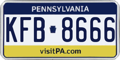 PA license plate KFB8666
