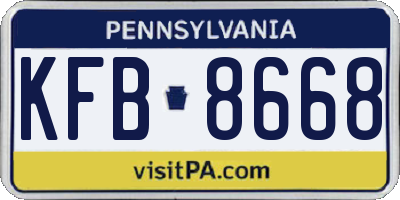 PA license plate KFB8668