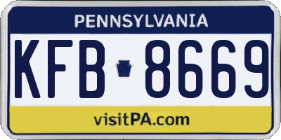 PA license plate KFB8669