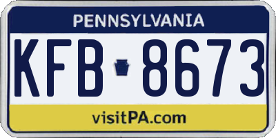 PA license plate KFB8673