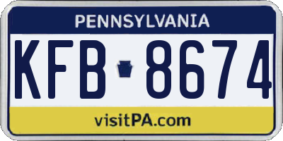 PA license plate KFB8674
