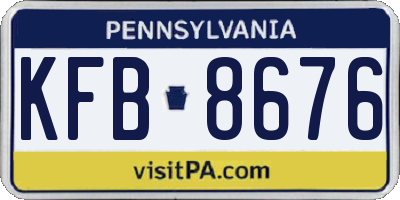 PA license plate KFB8676