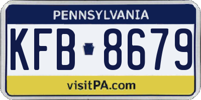 PA license plate KFB8679