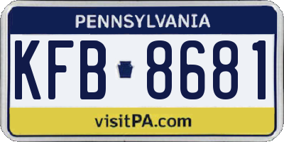 PA license plate KFB8681