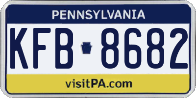 PA license plate KFB8682