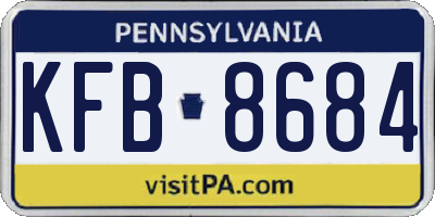 PA license plate KFB8684