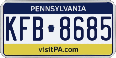 PA license plate KFB8685