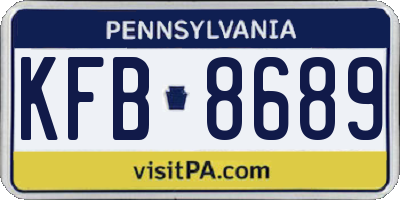 PA license plate KFB8689
