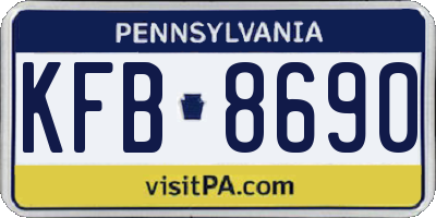 PA license plate KFB8690