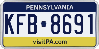 PA license plate KFB8691