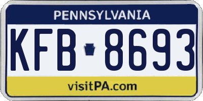 PA license plate KFB8693