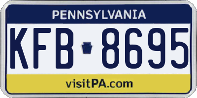 PA license plate KFB8695
