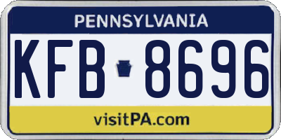 PA license plate KFB8696