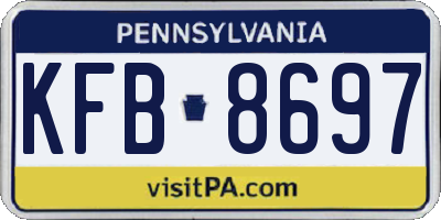 PA license plate KFB8697