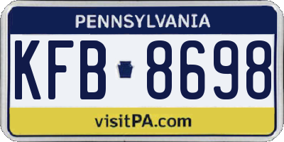PA license plate KFB8698