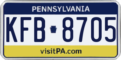 PA license plate KFB8705