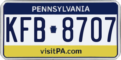 PA license plate KFB8707