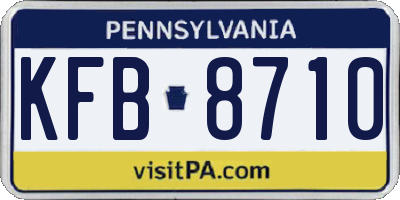 PA license plate KFB8710